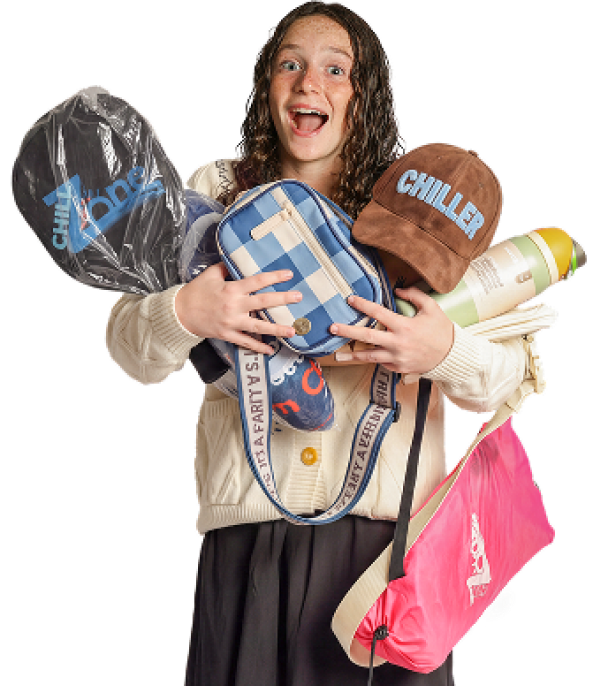 Girl with prizes at ChillZone